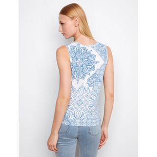 Bandana Print Tank with Twisted Hem - dolly mama boutique