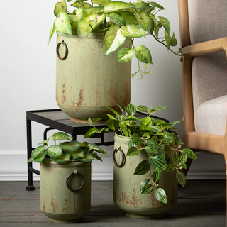 Green Metal Planters