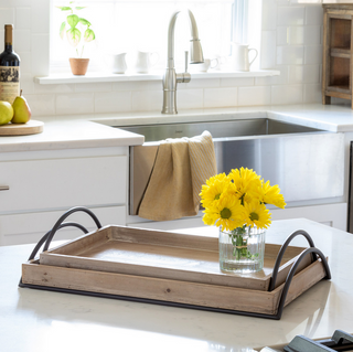 Wood Trays with Iron Handles EAW20186 - dolly mama boutique