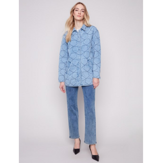 Star Quilted Denim Jacket - dolly mama boutique