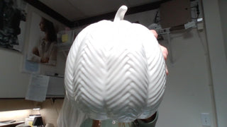 White Ceramic Embossed Pumpkins