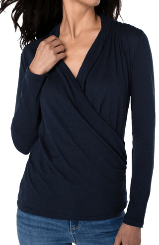 Long-Sleeve Wrap-Front Tee - dolly mama boutique