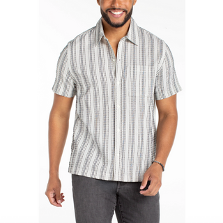 Men's Striped Button-Up Shirt - dolly mama boutique