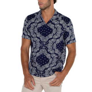 Men’s Button-Up Camp Shirt - Paisley - dolly mama boutique