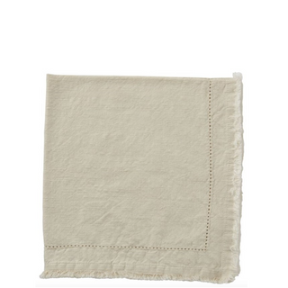 Stonewashed Fringe Napkin - Pebble