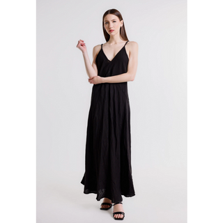 Hazel Thin-Strap Linen Dress - dolly mama boutique