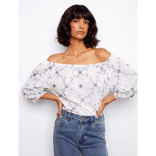 Embroidered Floral Blouse - dolly mama boutique