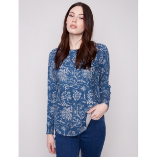 Printed Sweater with Pockets - dolly mama boutique