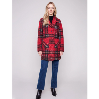 Plaid Boucle Coat - dolly mama boutique
