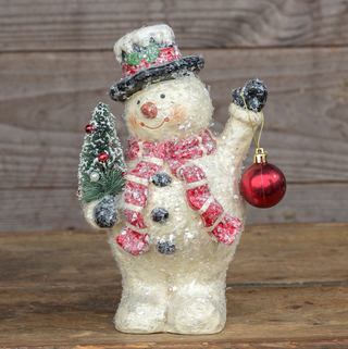 Glitter Snowman With Tree & Ornament - dolly mama boutique