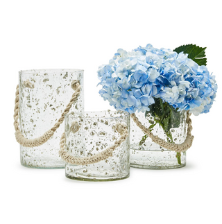 Hurricane Vase with Rope Handle - dolly mama boutique