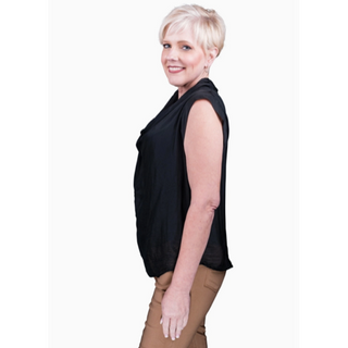 Sarita Drape-Neck Top - dolly mama boutique