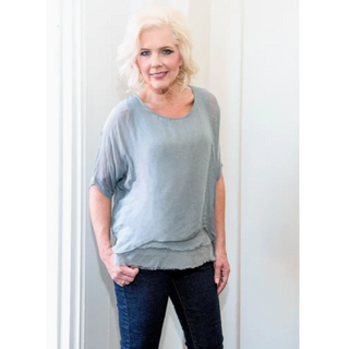 Adriana Double Raw-Edge Top