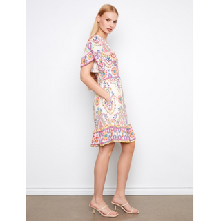 Flutter-Sleeve Print Dress - dolly mama boutique