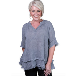 Zariah Crinkle Top - dolly mama boutique