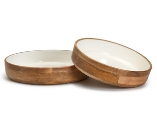Wood Round Bowl 54287 - dolly mama boutique