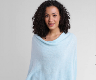 Cotton Cashmere Ruffle Poncho - dolly mama boutique