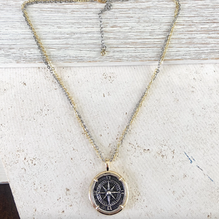 Compass Coin Necklace