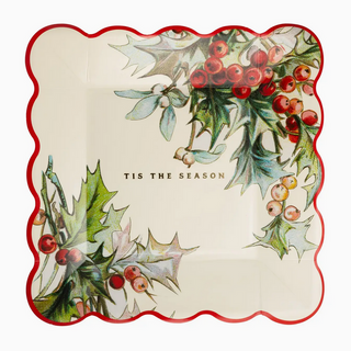 Holly Paper Plate Set