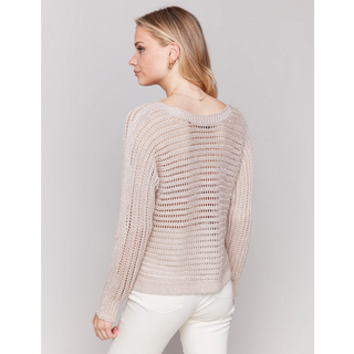 Metallic Crew-Neck Sweater