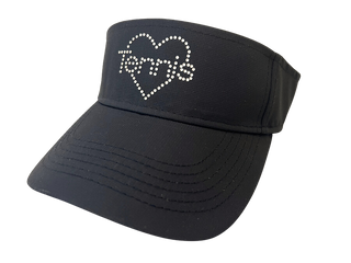 Serena Sport Tech Visor with Crystal "Tennis" Heart