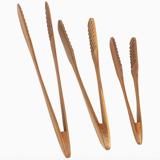Teak Tongs Set