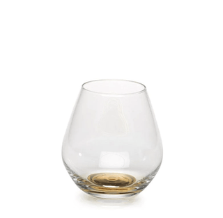Golden Base Stemless Wine Glasses - dolly mama boutique