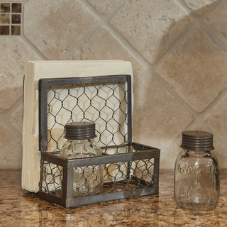 Chicken Wire S&P and Napkin Holder