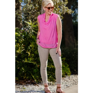 Sarita Drape-Neck Top - dolly mama boutique