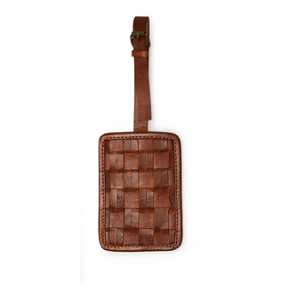 Woven Leather Luggage Tag