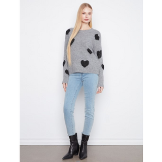 Heart Embroidered Crewneck Sweater