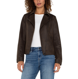 Faux Leather Moto Jacket - dolly mama boutique