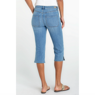 Patch-Pocket Denim Capri