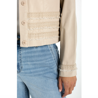 Trucker Jacket with Trim - dolly mama boutique