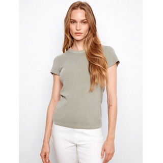 Ribbed Crewneck Tee - dolly mama boutique
