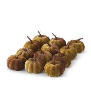 Mini Green Velvet Pumpkins