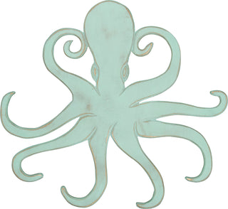 Sea foam green wooden octopus wall decor