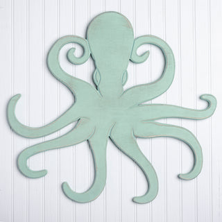 Wooden octopus wall decor detail
