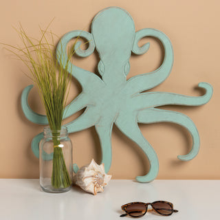 Wooden octopus wall decor styled