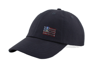 Rachel Cap with Crystal USA Flag - dolly mama boutique