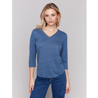 V-Neck Top with Trim