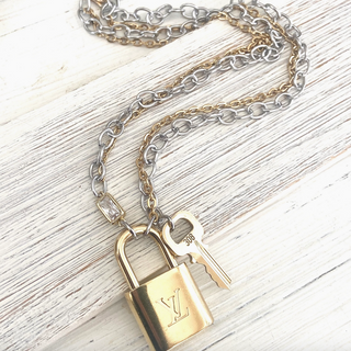 Louis Vuitton Upcycled Lock Necklace - dolly mama boutique