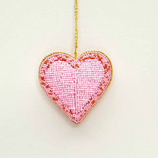 Beaded Heart Ornament - dolly mama boutique