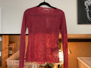 Botanical Textured Long Sleeve Crewneck Top