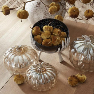 Mini Green Velvet Pumpkins