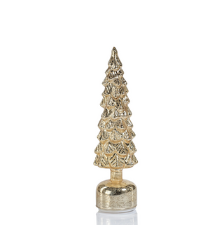 Rotating LED Glass Tree - Antique Gold - dolly mama boutique