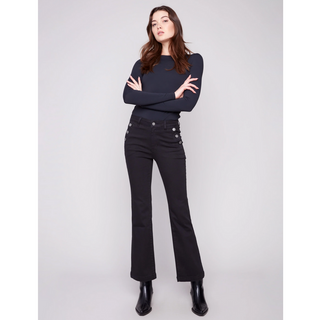 Flared Jean with Brass Buttons