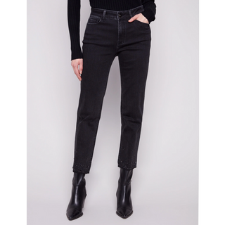 Denim Pants with Rhinestones