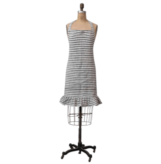 Striped Apron with Ruffle - dolly mama boutique