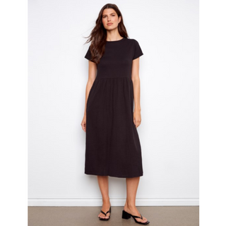 Crew-Neck Midi Dress - dolly mama boutique